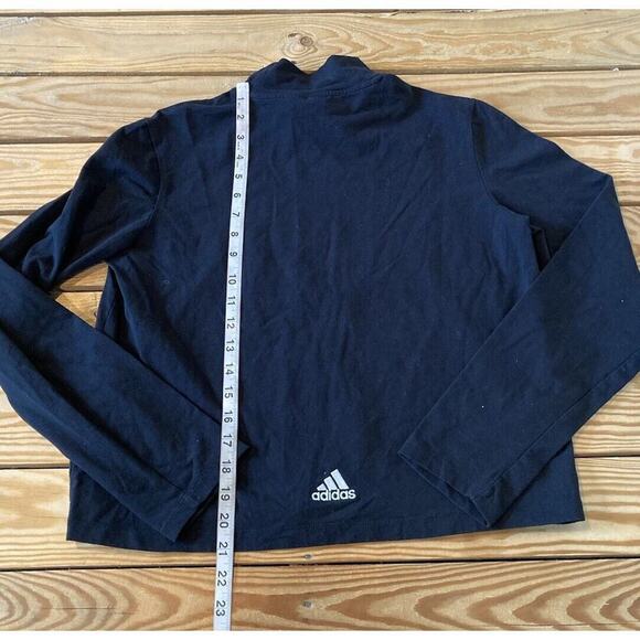Adidas Long Sleeve Logo Top Size Large Women’s Black Mock Neck - Picture 6 of 8